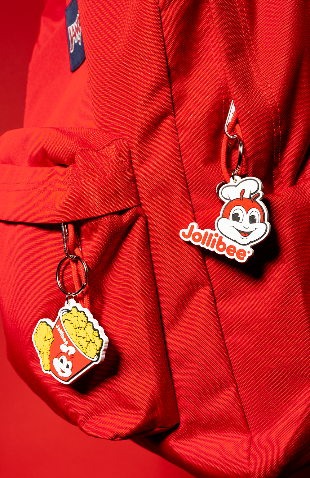 Jollibee bee face keychain and chickenjoy bucket keychain