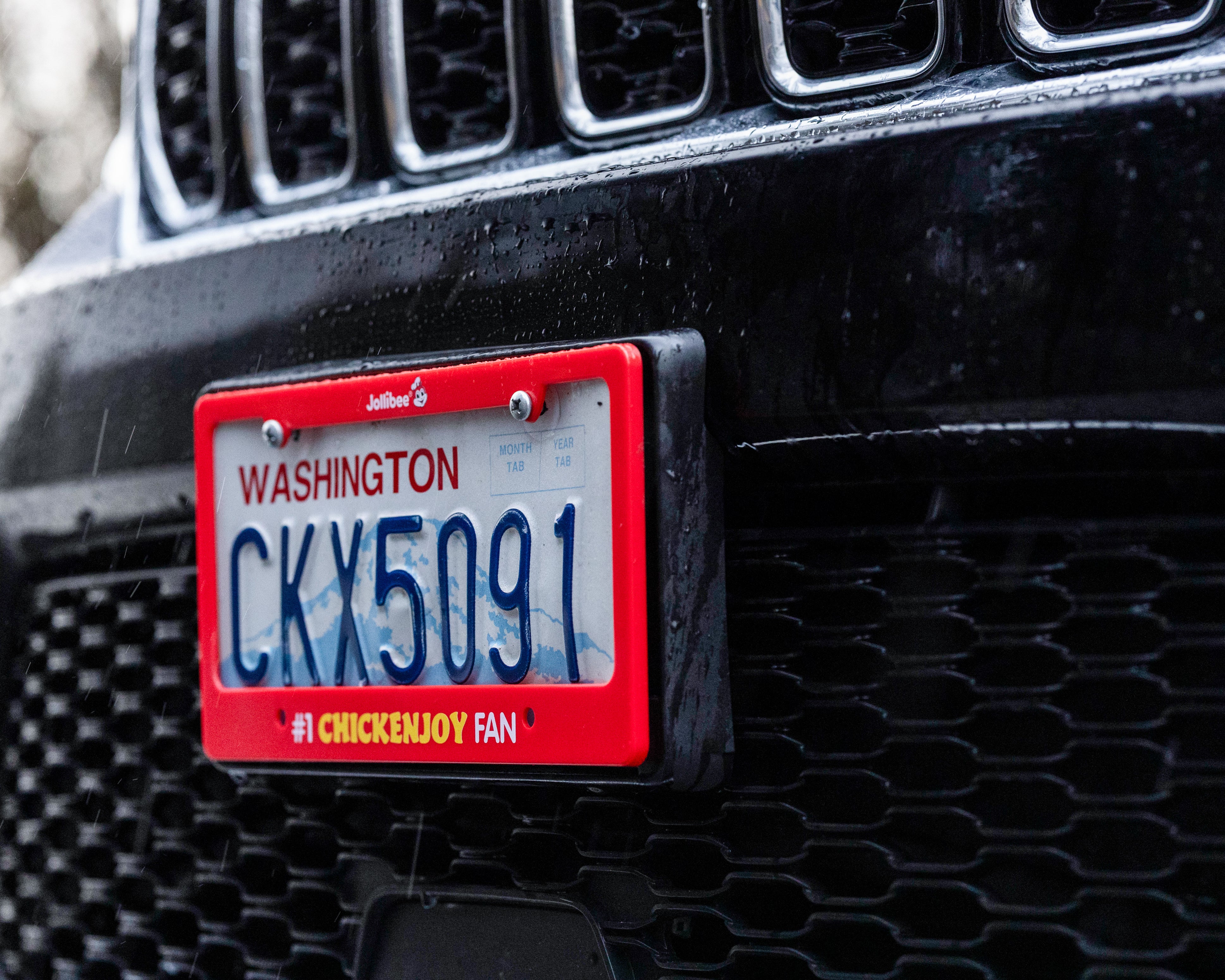 #1 chickenjoy fan license plate cover