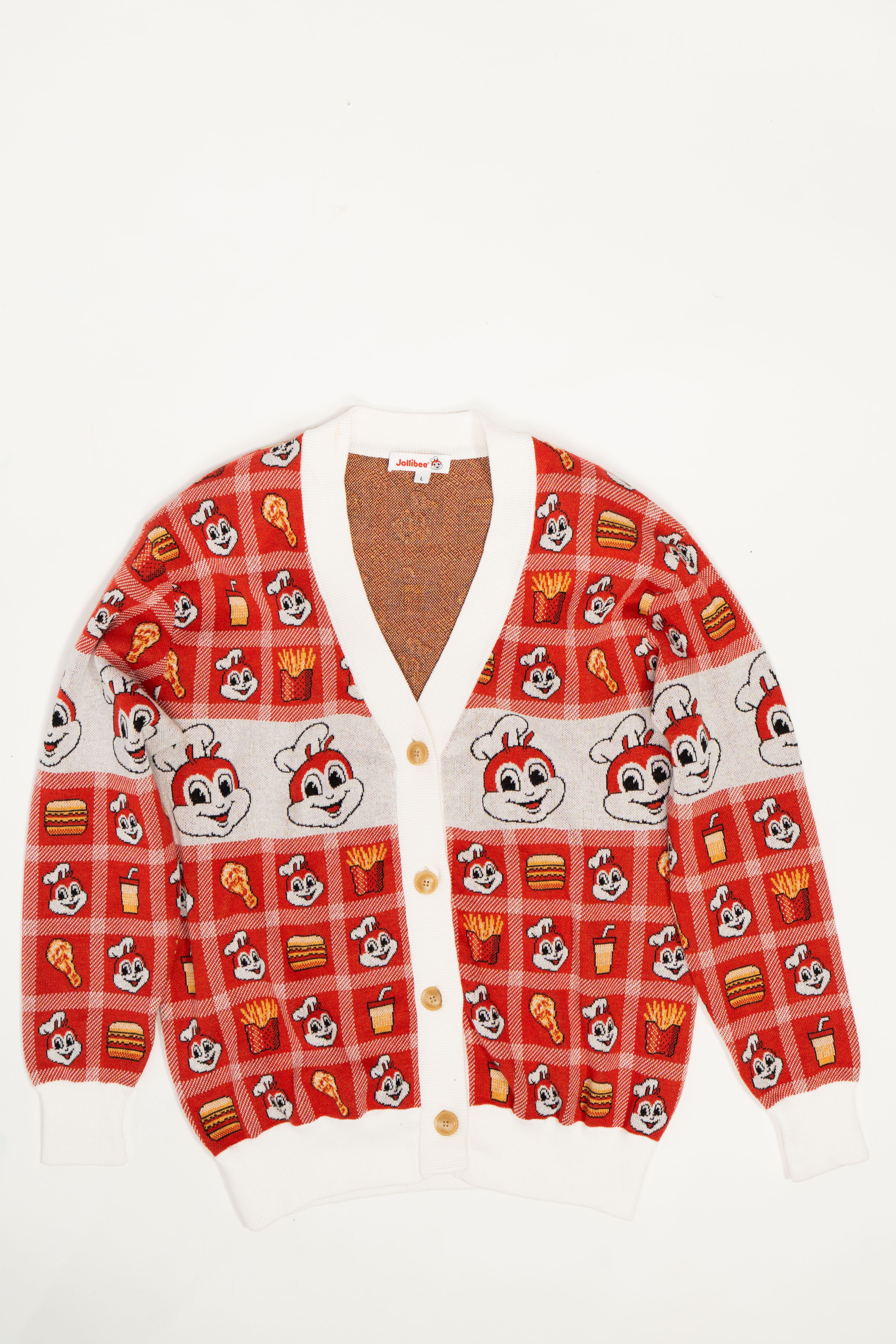 Jollibee Holiday Plaid Cardigan hover figure