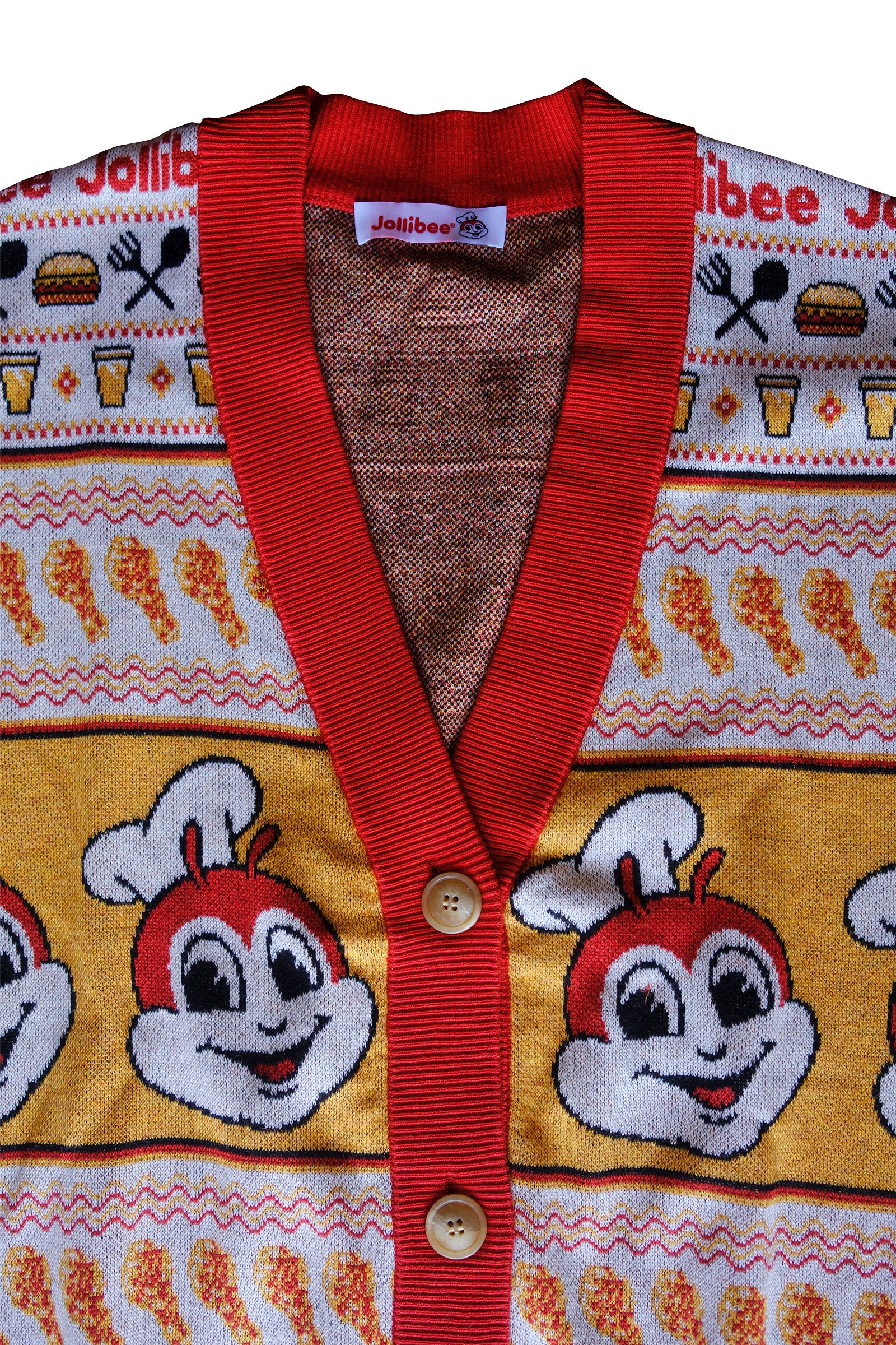 Jollibee Holiday Plaid Cardigan Red Trim | Jolly Merch Shop