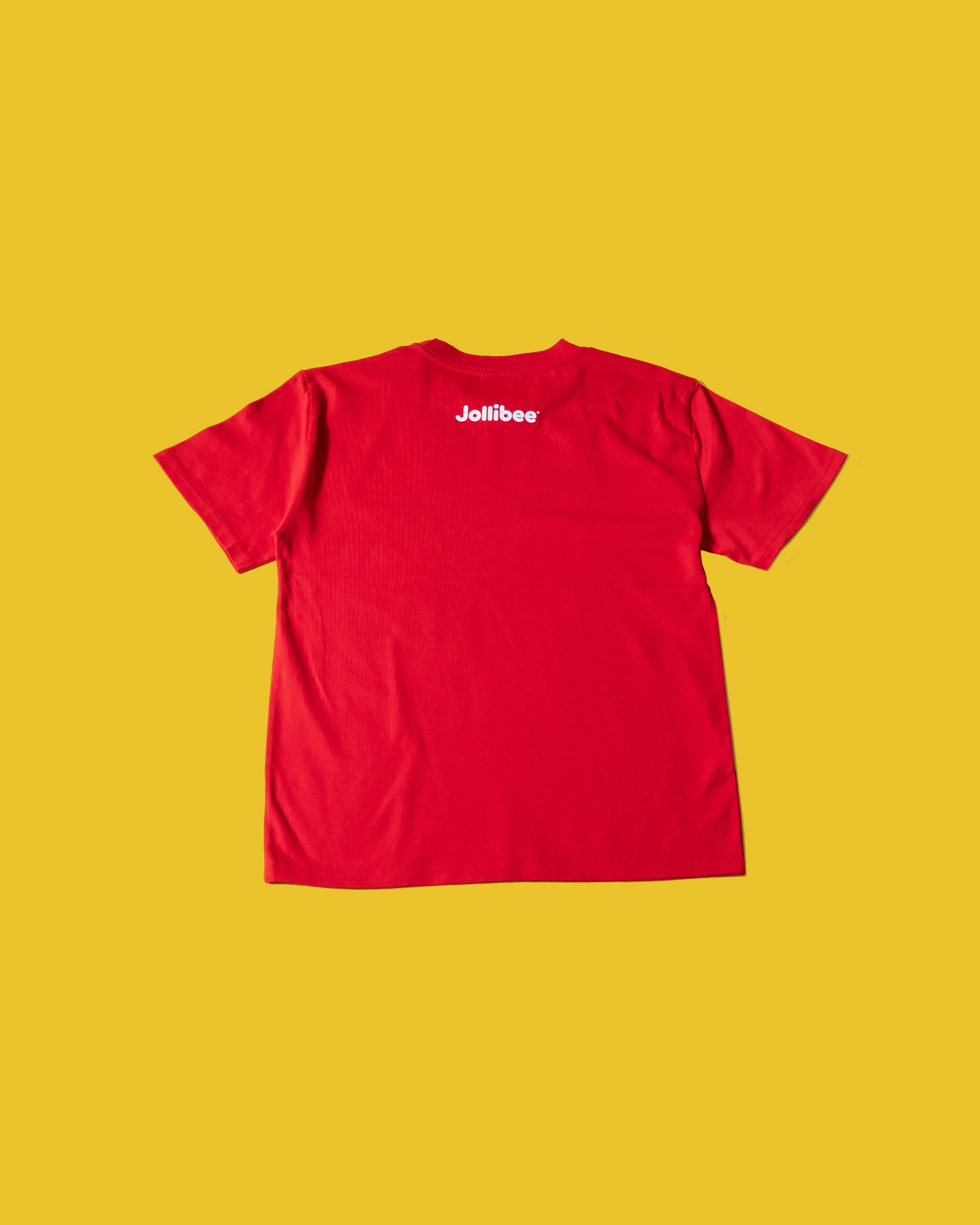 Jollibee merch I JB SF red t-shirt flatlay