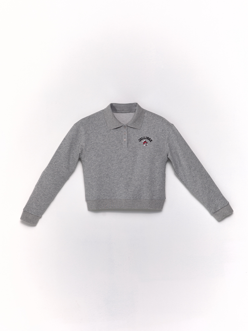 Gray Unisex Collared Sweatshirt hover figure