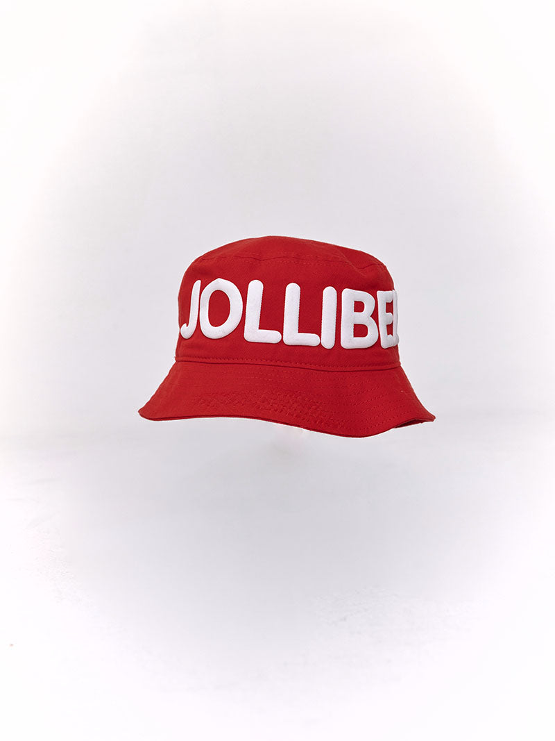 Red Jollibee Puff Bucket Hat hover figure