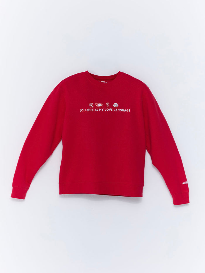 Merch Red Writing Red Unisex Crewneck Sweatshirt | Jolly Merch Shop