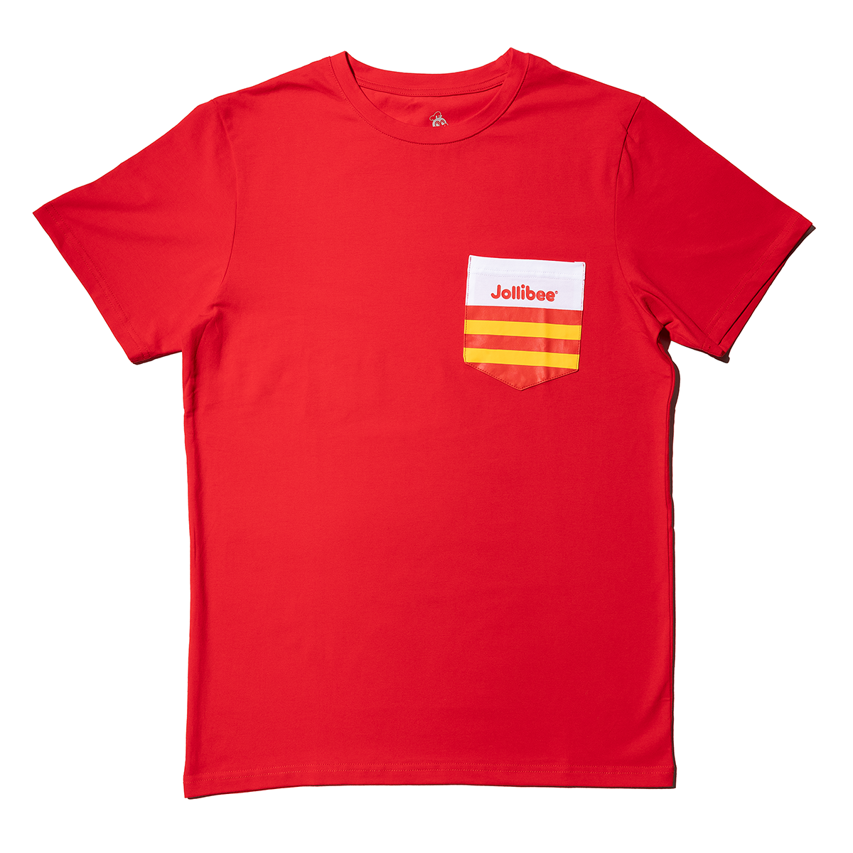 Red T-shirt With Striped Pocket