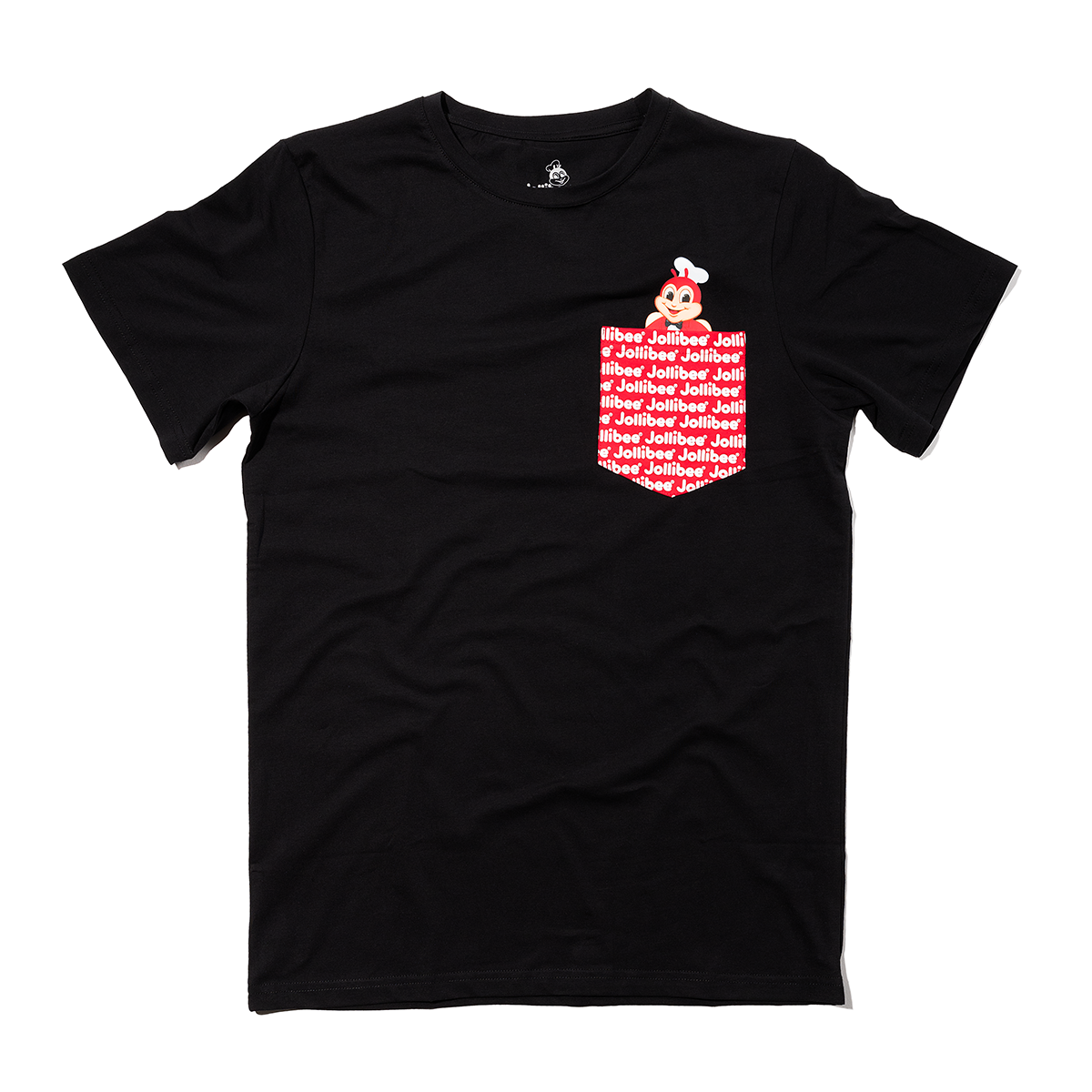 Black T-shirt With Red Pocket